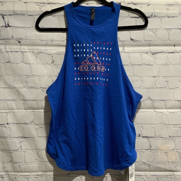 ADIDAS WOMENS RACER TANK TOP BLUE M - Picture 1 of 4